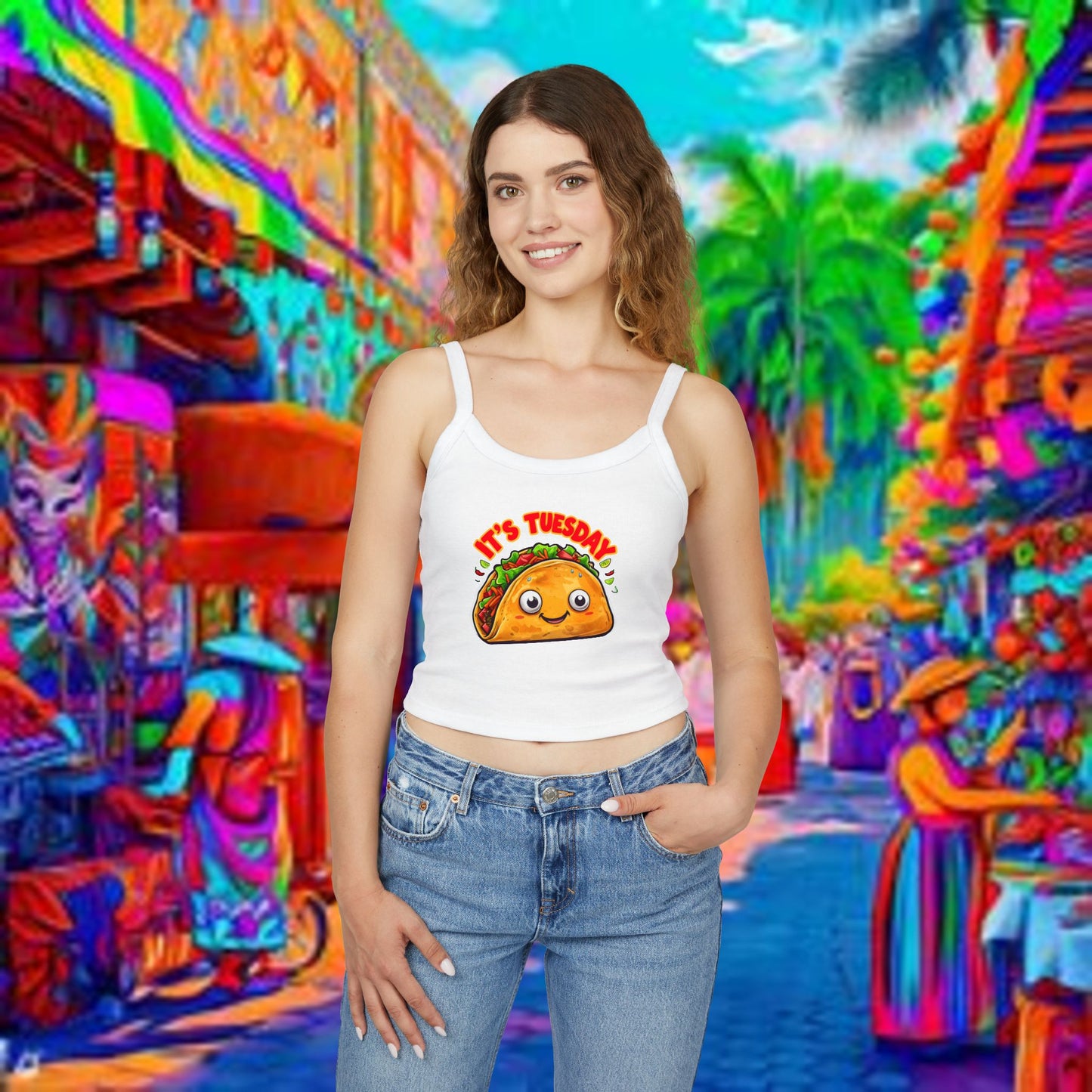Taco Tuesday Women's Spaghetti Strap Tank Top - Relaxed Vibe for Chilling Days