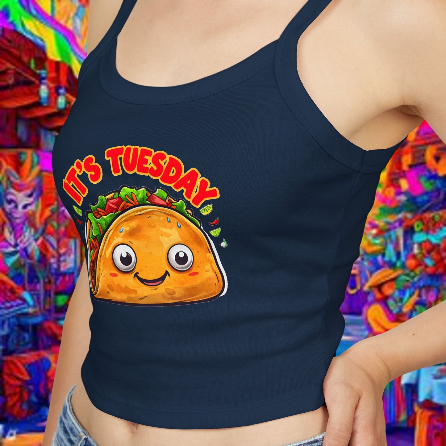 Taco Tuesday Women's Spaghetti Strap Tank Top - Relaxed Vibe for Chilling Days
