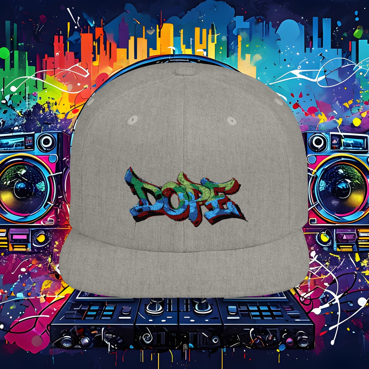 DOPE Graffiti Flat Bill Snapback Cap for Urban Style