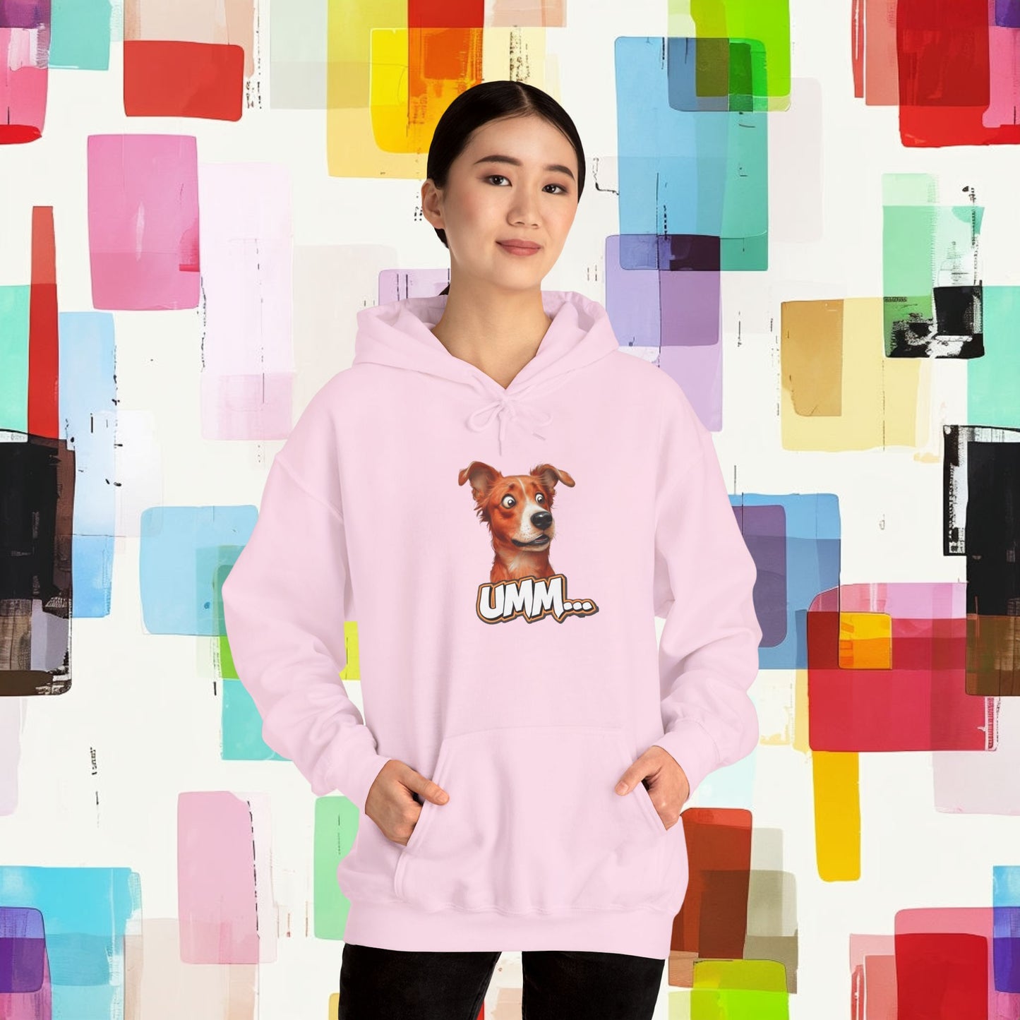 Funny Dog Graphic Hoodie - 'UMM...' Unisex Heavy Blend Sweatshirt