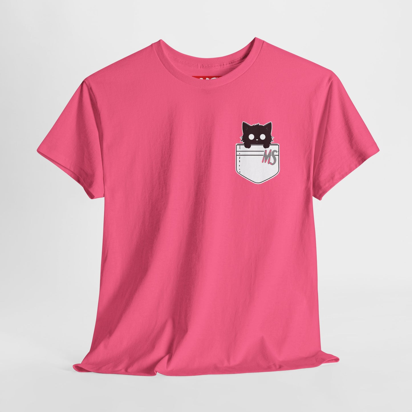 Cute Cat Pocket Unisex Heavy Cotton Tee