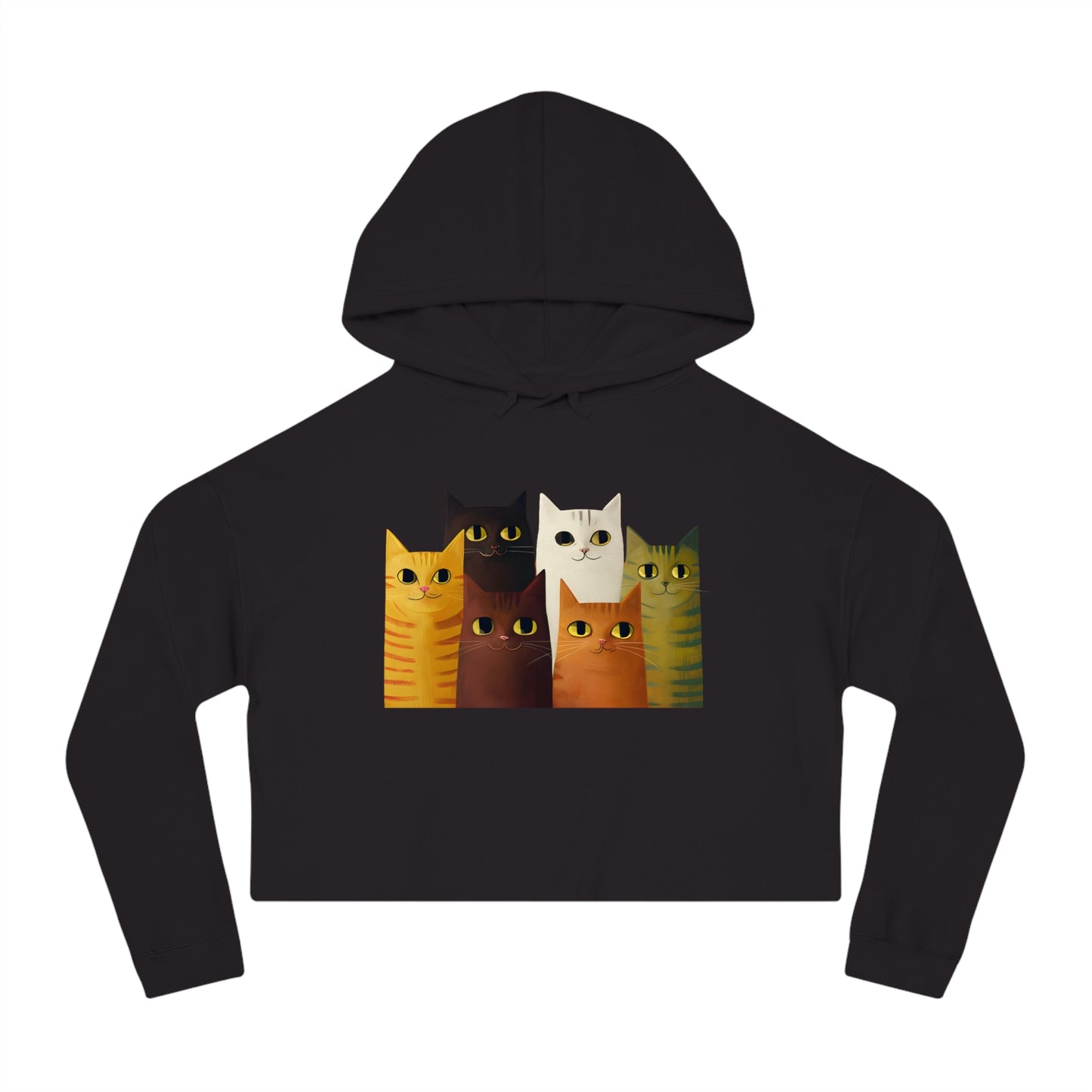 "Kitten Cuddle" Women’s Cropped Hooded Sweatshirt