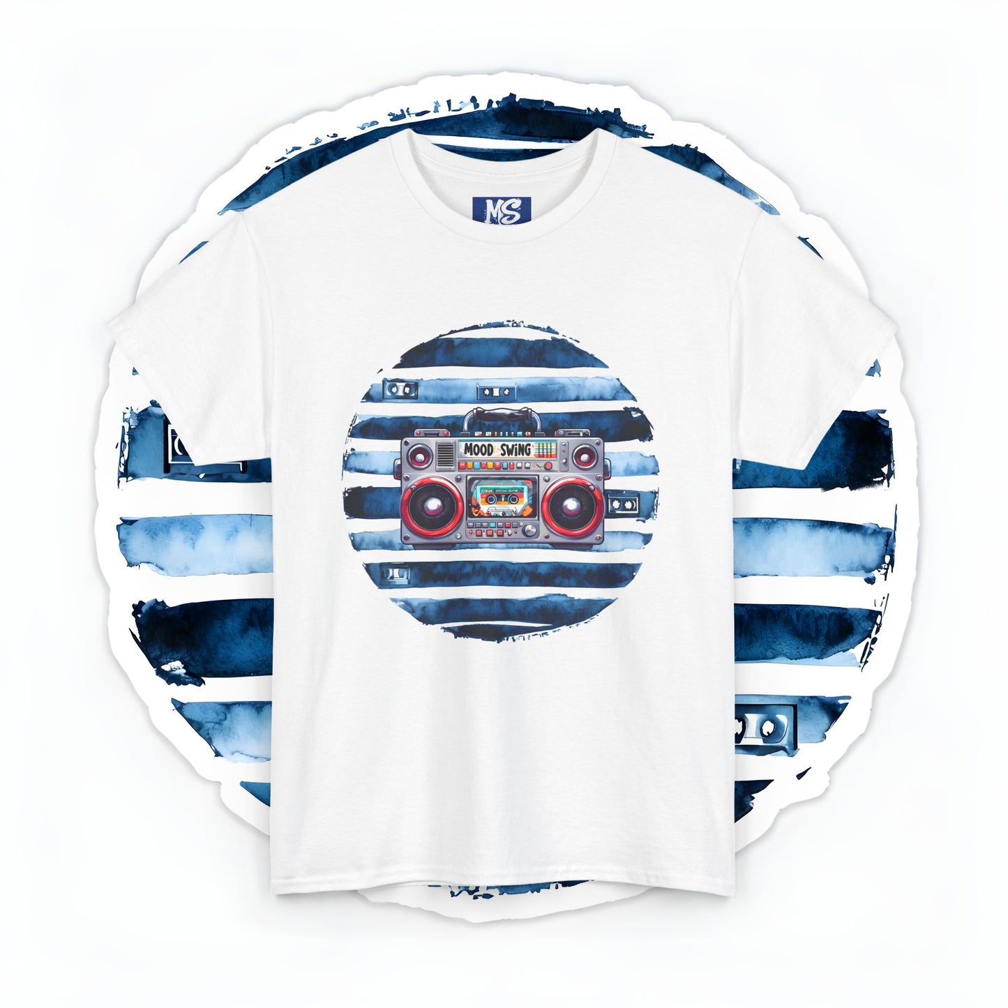 Retro Boombox Unisex Heavy Cotton Tee - Perfect for Music Lovers