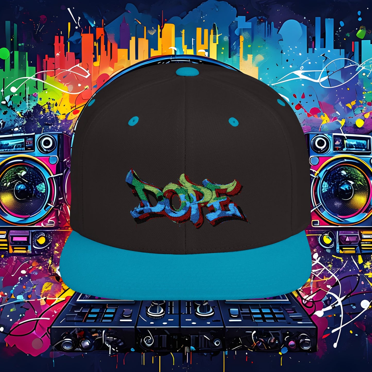 DOPE Graffiti Flat Bill Snapback Cap for Urban Style