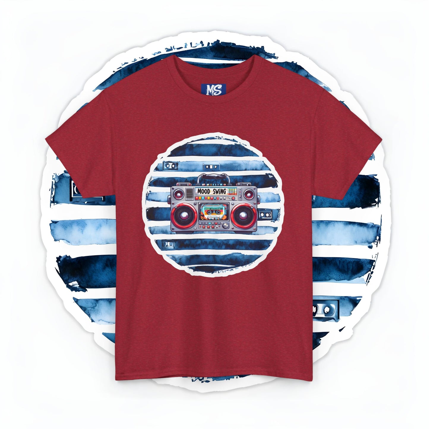 Retro Boombox Unisex Heavy Cotton Tee - Perfect for Music Lovers
