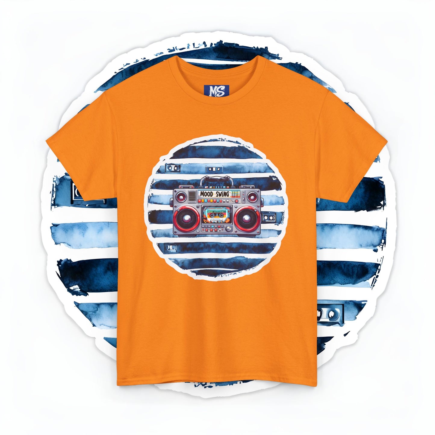 Retro Boombox Unisex Heavy Cotton Tee - Perfect for Music Lovers