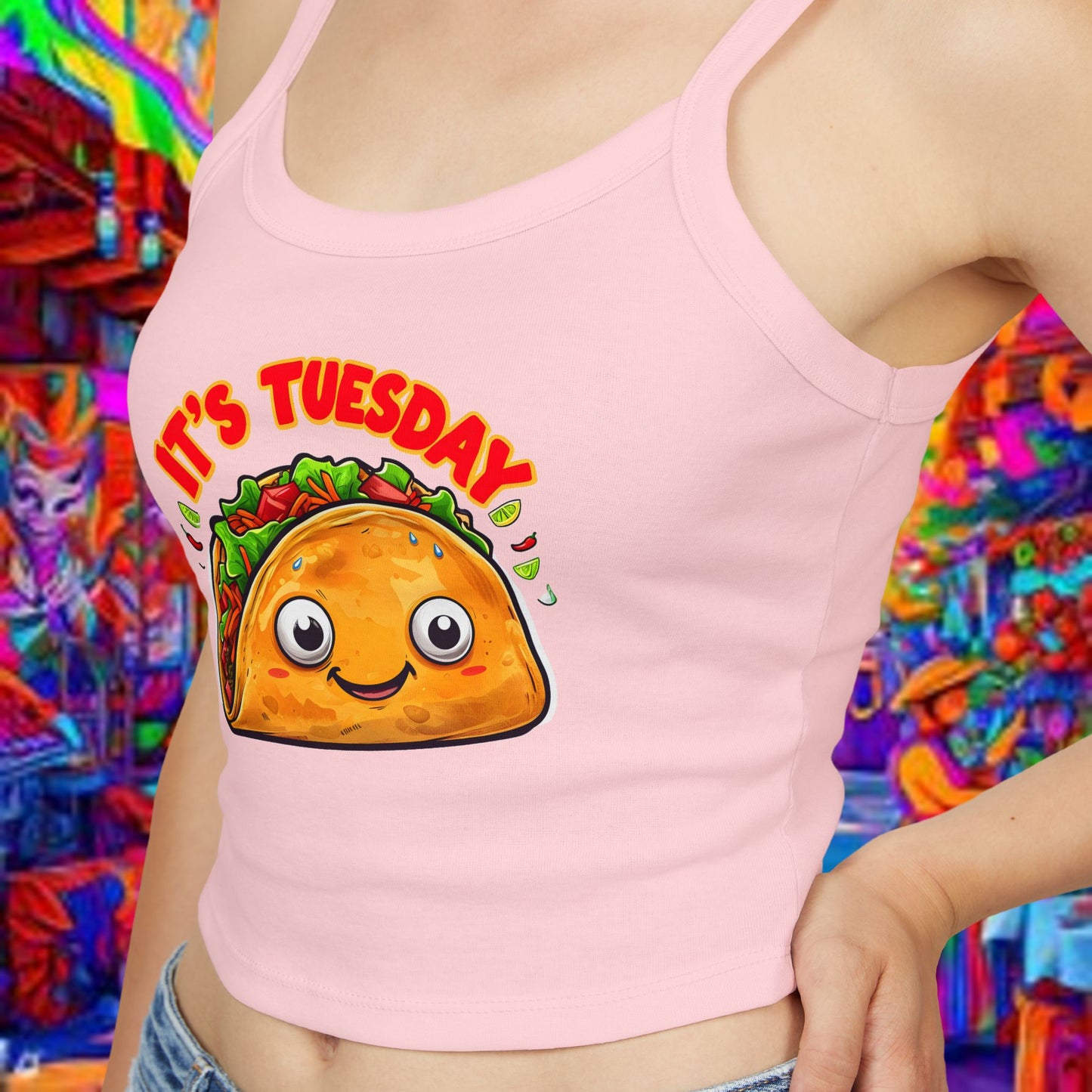Taco Tuesday Women's Spaghetti Strap Tank Top - Relaxed Vibe for Chilling Days