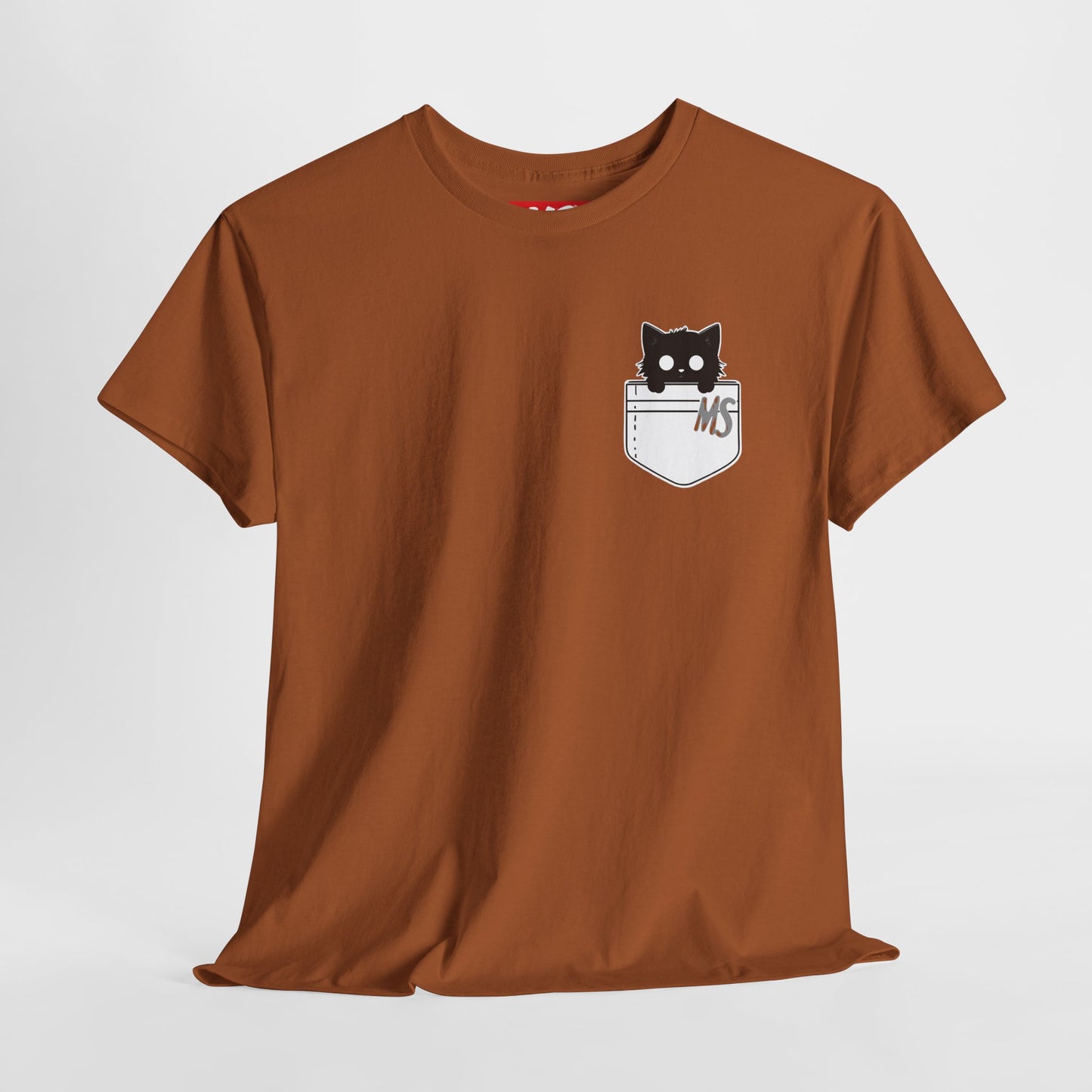 Cute Cat Pocket Unisex Heavy Cotton Tee