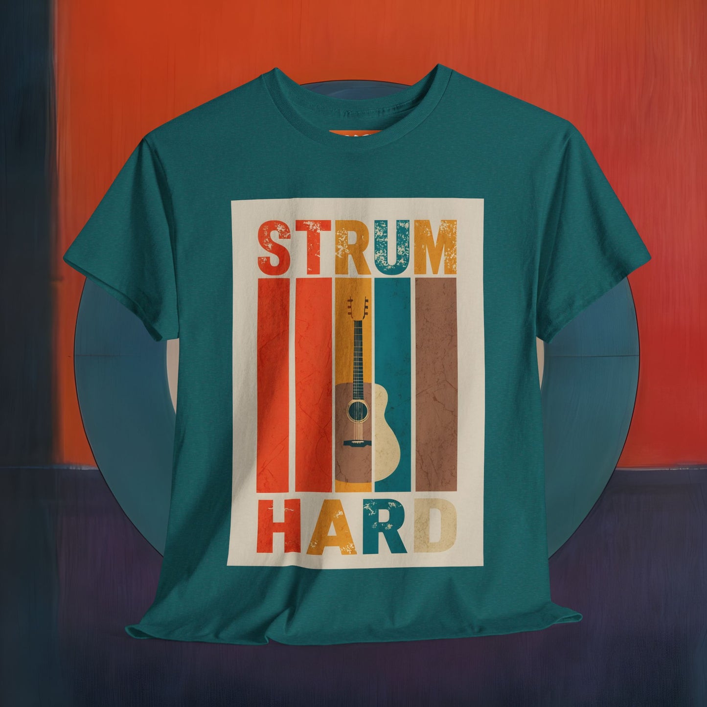 Strum Hard Unisex Heavy Cotton Tee - Music Lover's Graphic T-Shirt