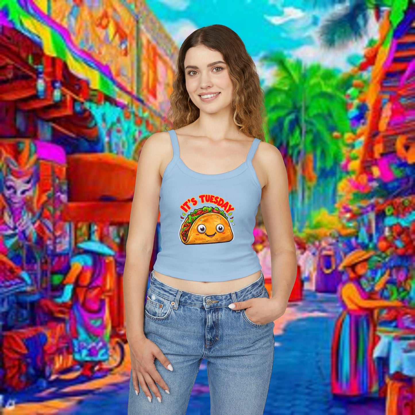 Taco Tuesday Women's Spaghetti Strap Tank Top - Relaxed Vibe for Chilling Days