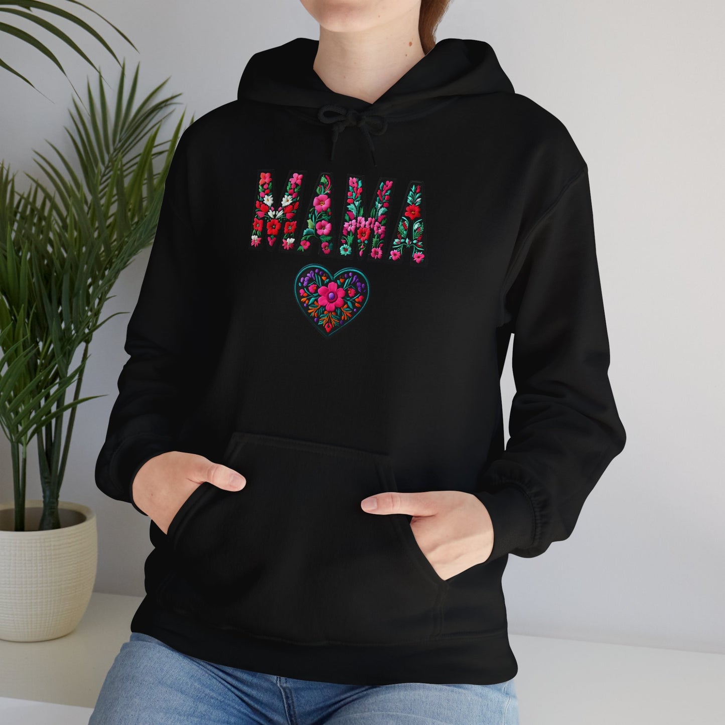 Floral Mama Hoodie - Cozy Unisex Heavy Blend™ Sweatshirt for Moms