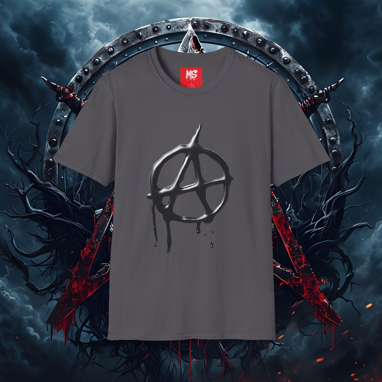 Unisex Softstyle Anarchy T-Shirt | Edgy Graphic Tee for Rebels & Free Spirits
