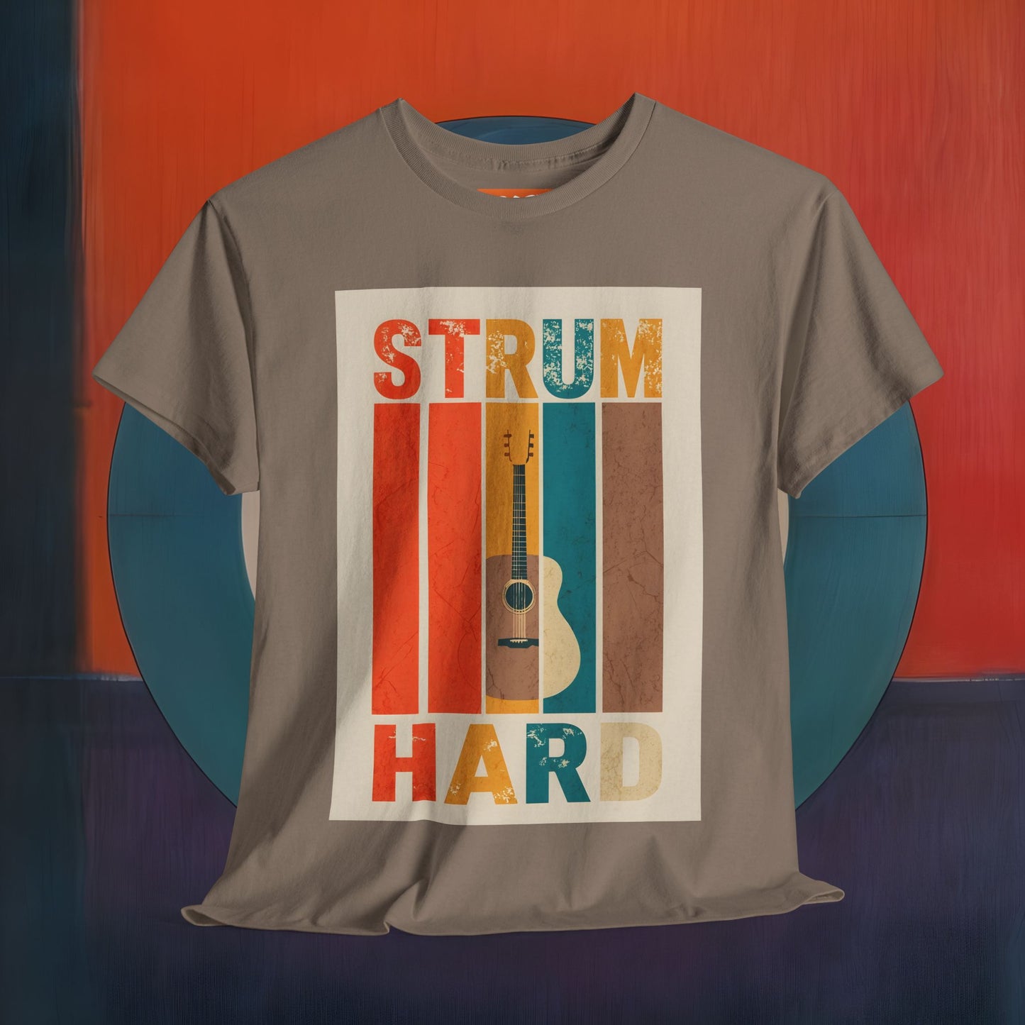 Strum Hard Unisex Heavy Cotton Tee - Music Lover's Graphic T-Shirt