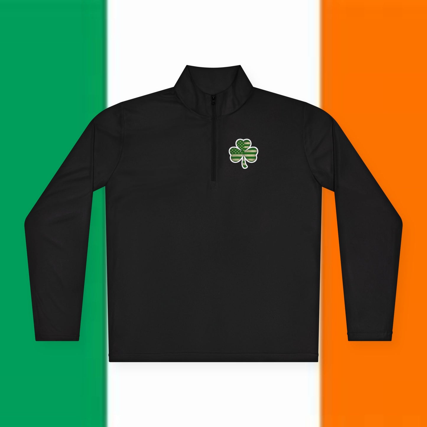 St. Patrick's Day Unisex Quarter-Zip Pullover with Shamrock Design