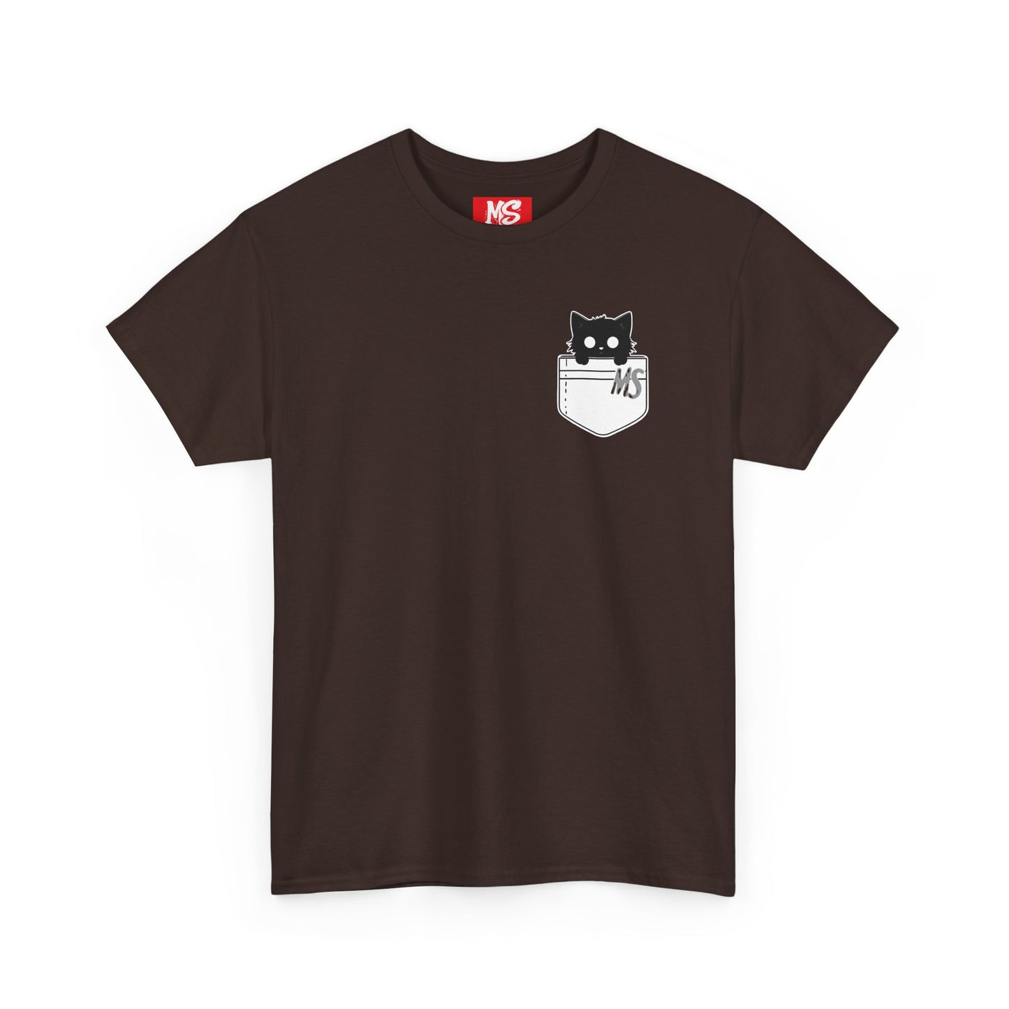 Cute Cat Pocket Unisex Heavy Cotton Tee