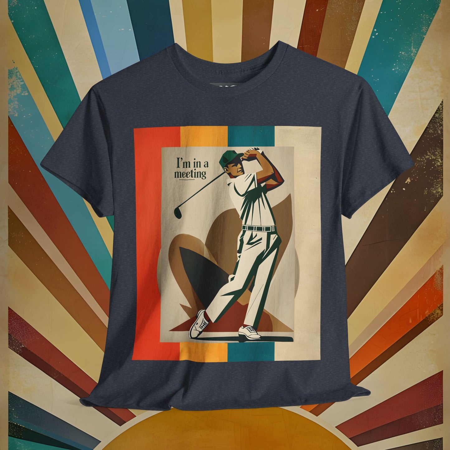 Golf-Inspired Unisex Heavy Cotton Tee - "I’m in a meeting" Design