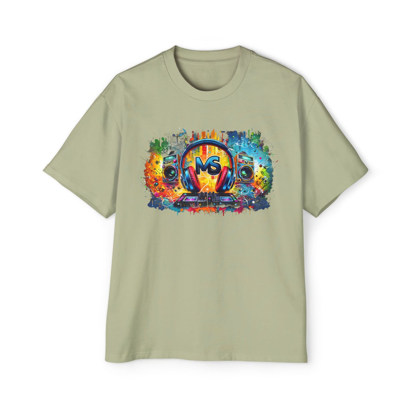 Colorful DJ Music Oversized Tee for Music Lovers