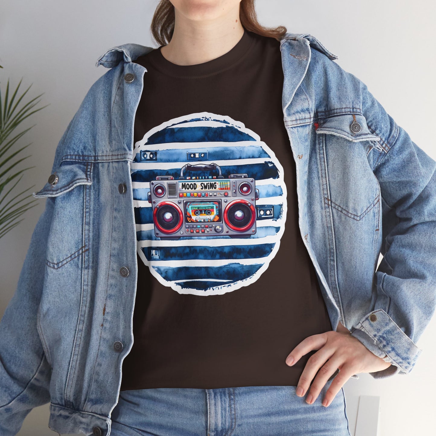 Retro Boombox Unisex Heavy Cotton Tee - Perfect for Music Lovers