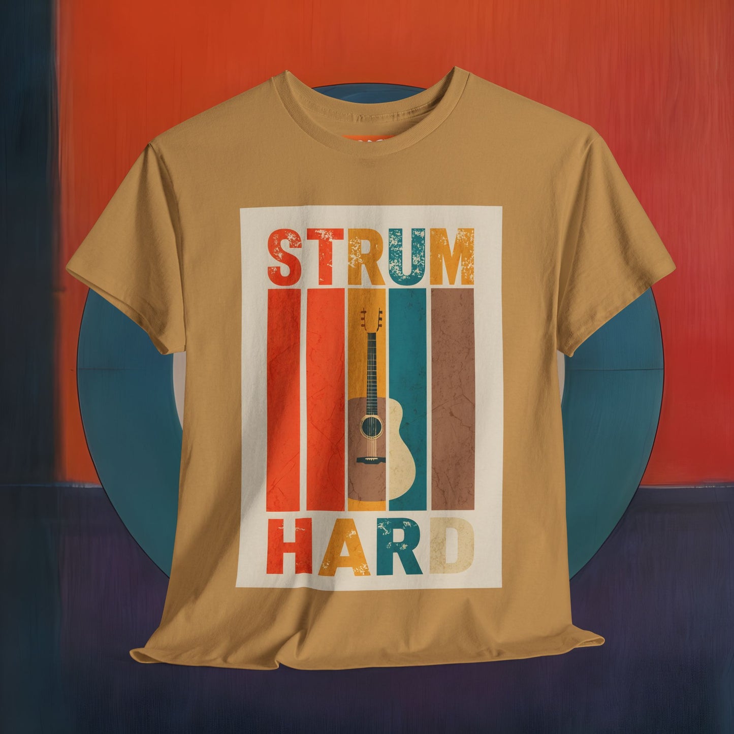 Strum Hard Unisex Heavy Cotton Tee - Music Lover's Graphic T-Shirt