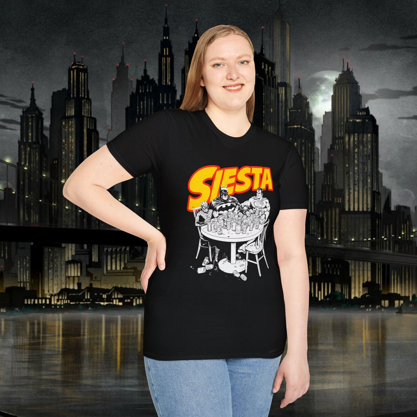 Siesta Superhero Unisex Softstyle T-Shirt - Chill Vibes for Relaxation Lovers