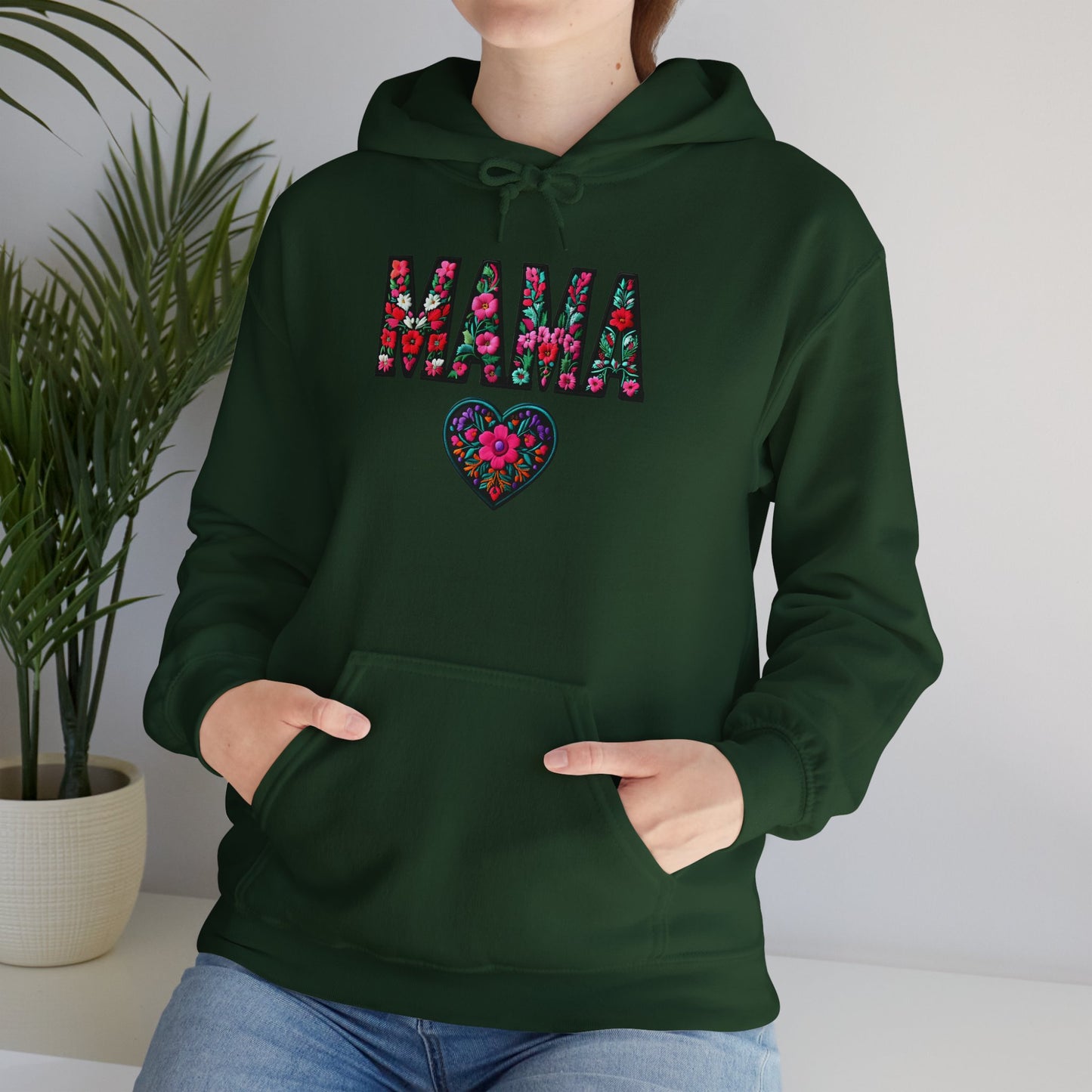 Floral Mama Hoodie - Cozy Unisex Heavy Blend™ Sweatshirt for Moms