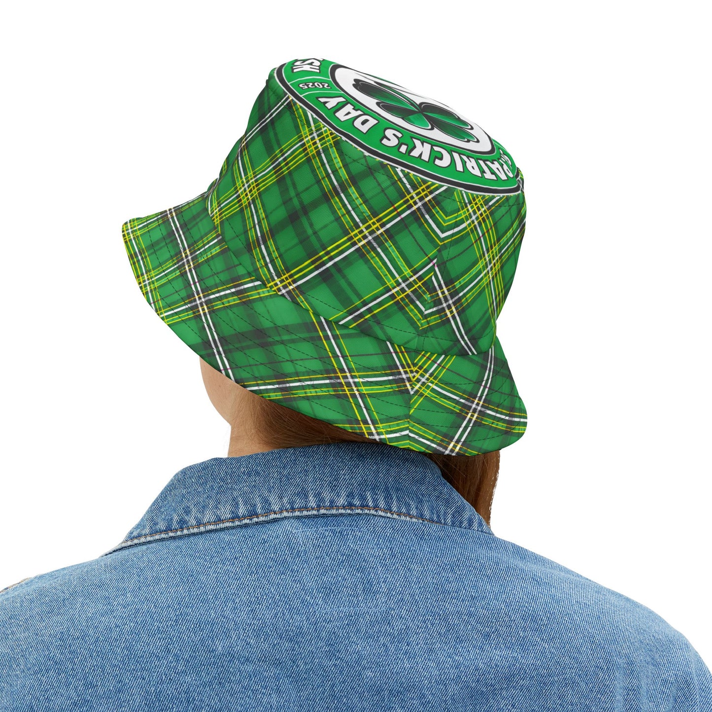 Irish Attitude Bucket Hat - St. Patrick's Day Green Plaid