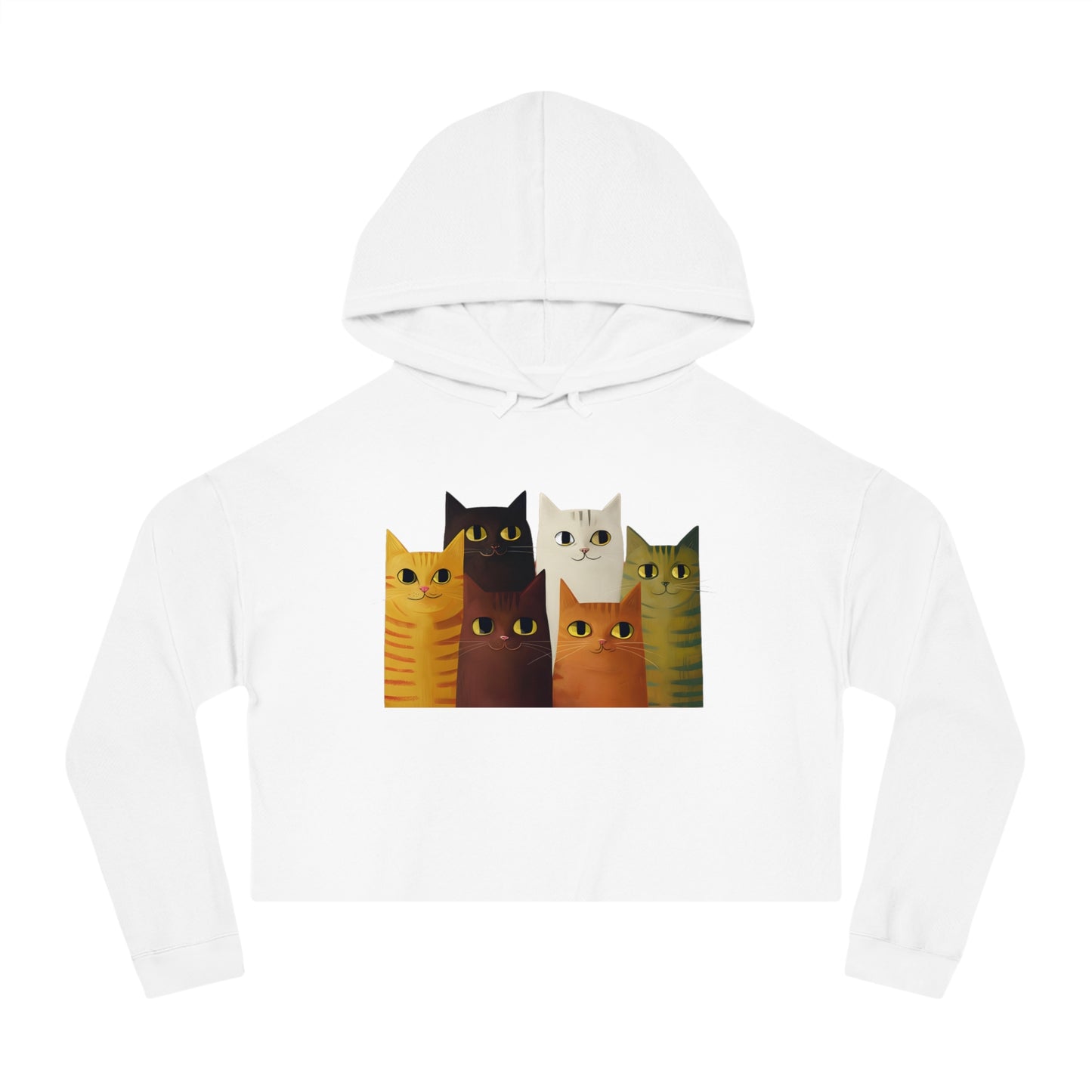 "Kitten Cuddle" Women’s Cropped Hooded Sweatshirt