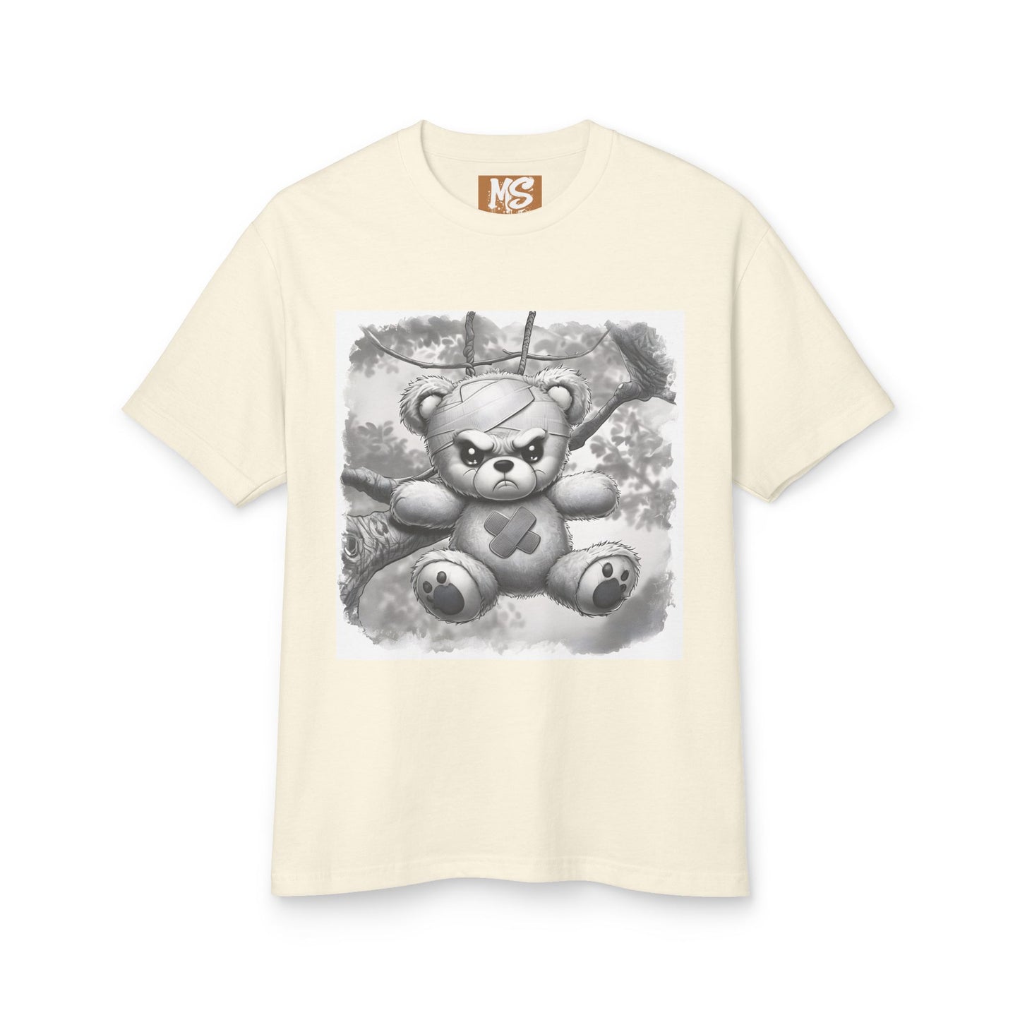 "Bandaged Bear II" Unisex Garment-Dyed Heavyweight Cotton Tee