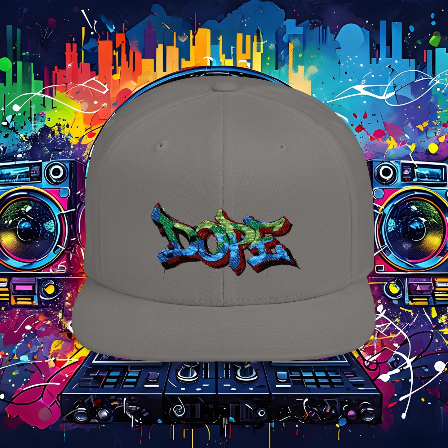 DOPE Graffiti Flat Bill Snapback Cap for Urban Style