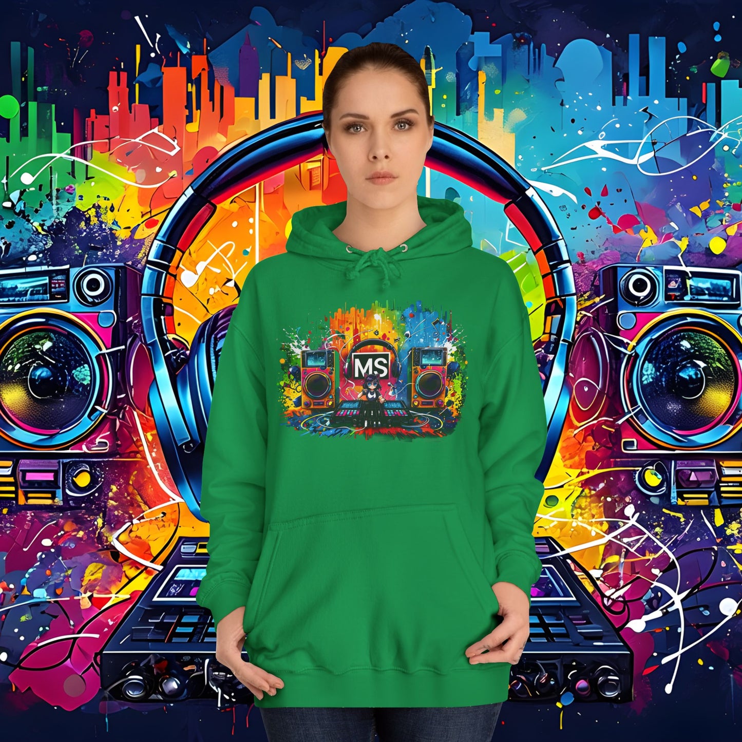 Vibrant Music Festival Unisex College Hoodie - Perfect for Concerts & Casual Wear DJ