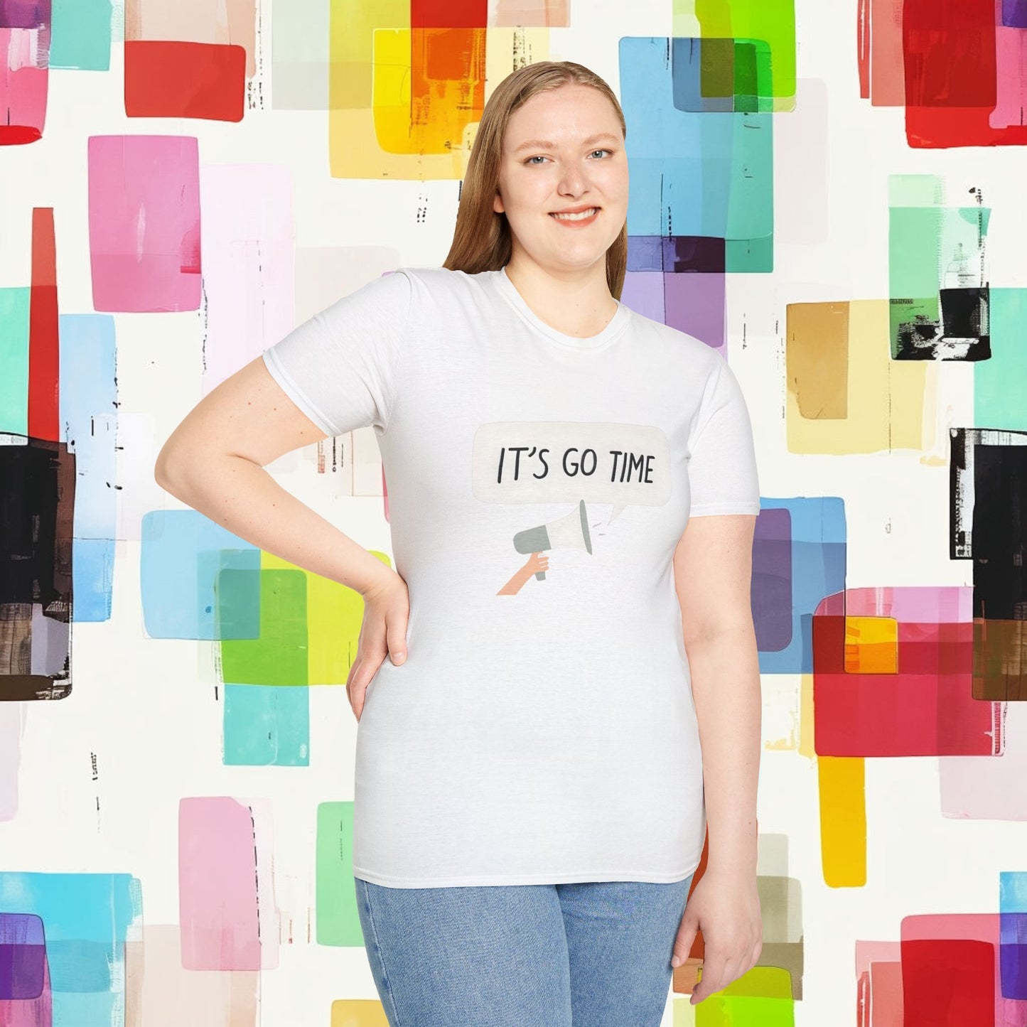 Motivational Unisex Softstyle T-Shirt – "It's Go Time" Inspiration for Everyday Empowerment