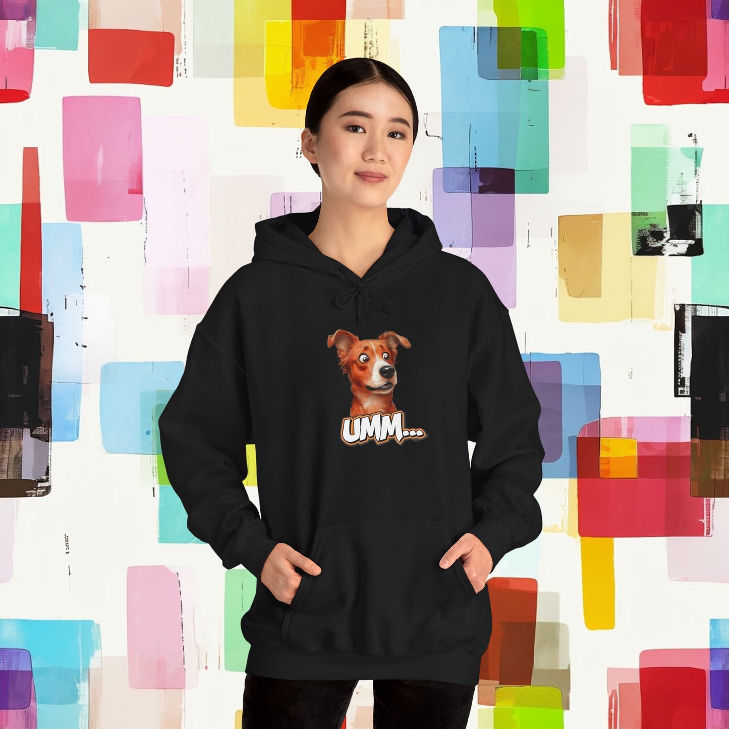 Funny Dog Graphic Hoodie - 'UMM...' Unisex Heavy Blend Sweatshirt