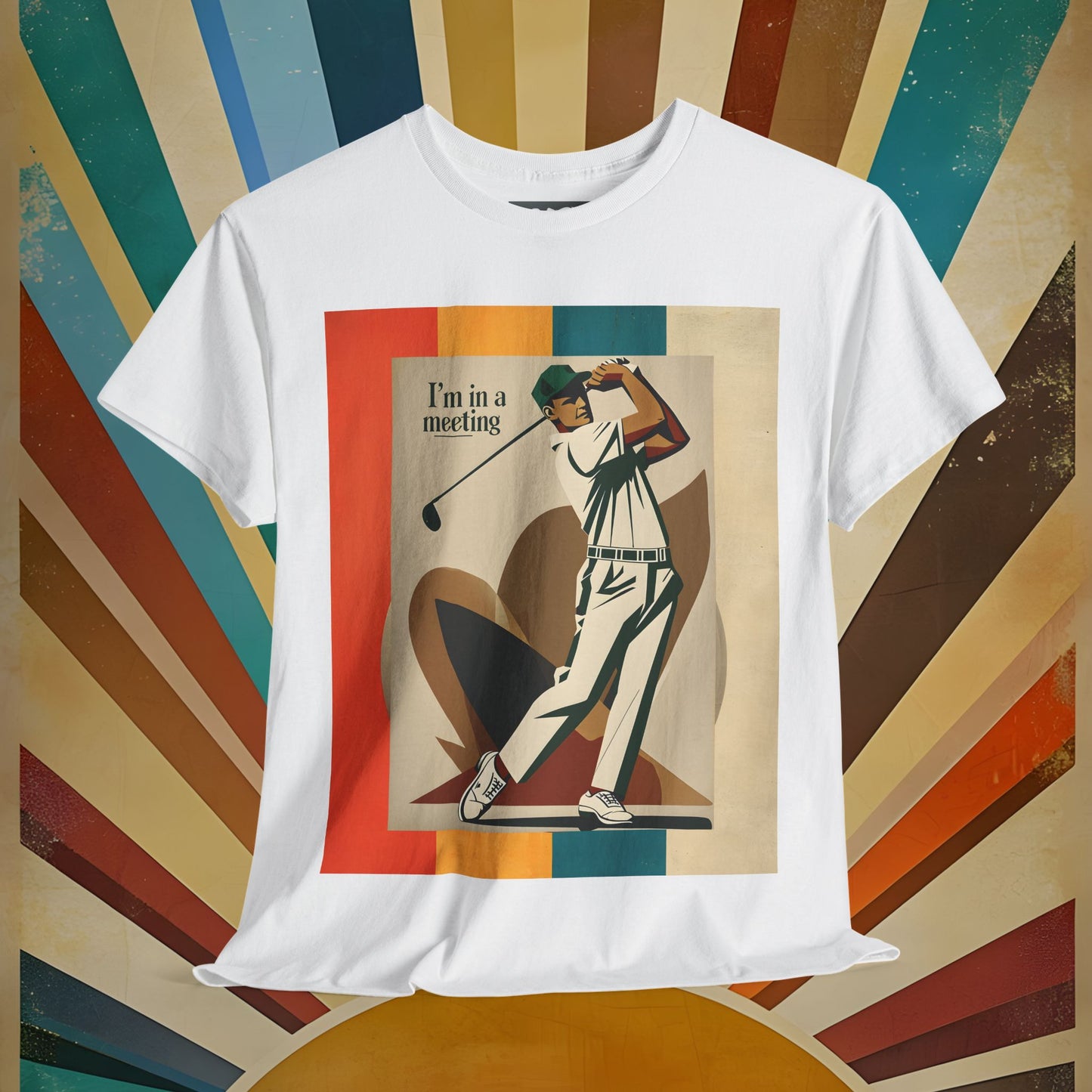Golf-Inspired Unisex Heavy Cotton Tee - "I’m in a meeting" Design