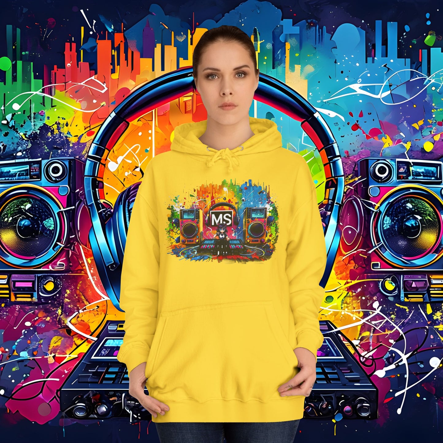 Vibrant Music Festival Unisex College Hoodie - Perfect for Concerts & Casual Wear DJ
