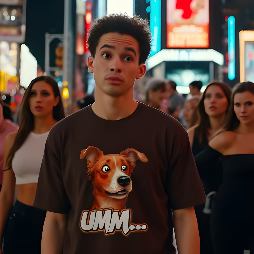 Funny Dog Graphic T-Shirt - 'UMM...' Design for Pet Lovers