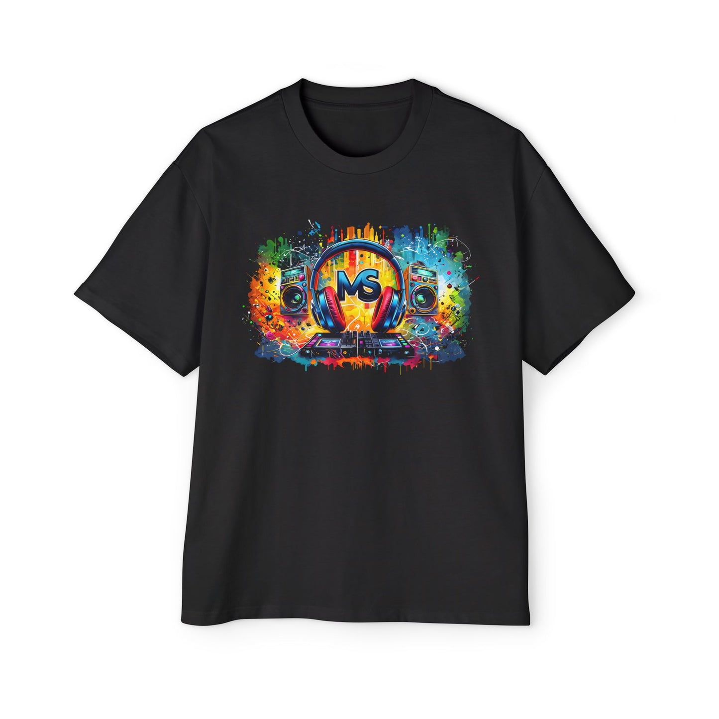 Colorful DJ Music Oversized Tee for Music Lovers