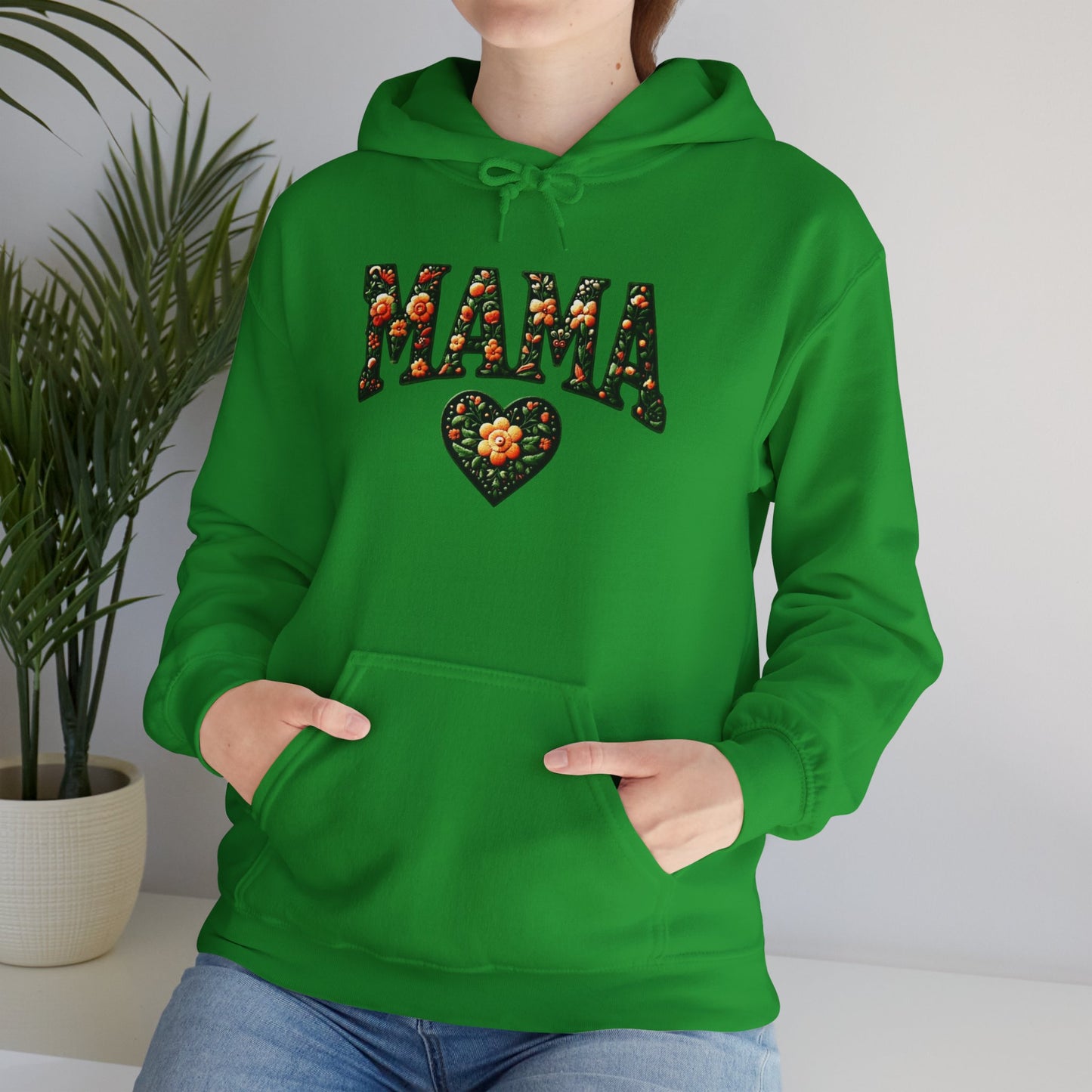 Floral Mama Hoodie - Unisex Heavy Blend™ Sweatshirt for Moms