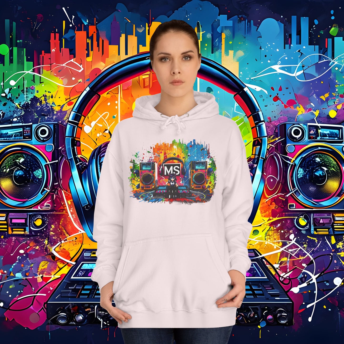 Vibrant Music Festival Unisex College Hoodie - Perfect for Concerts & Casual Wear DJ