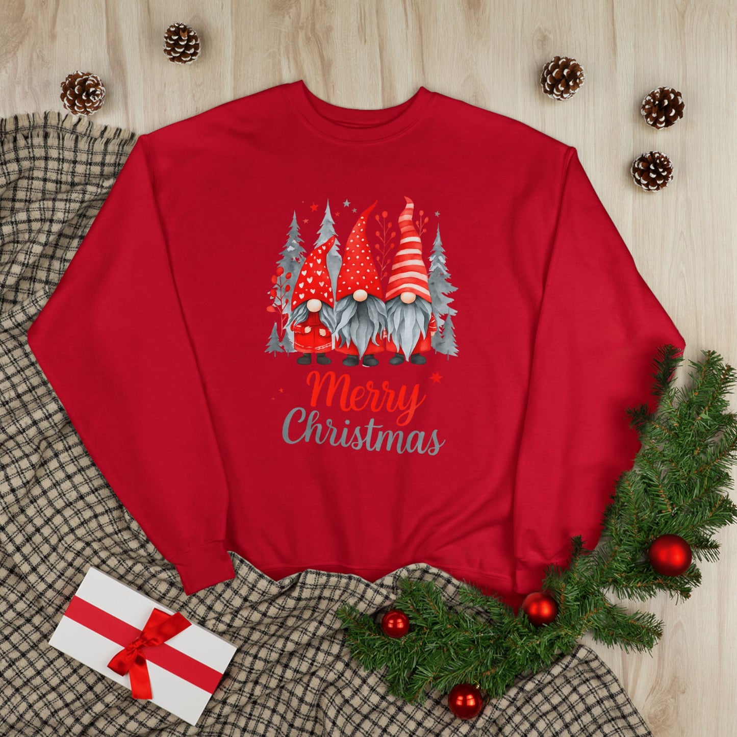 Merry Christmas Gnome Elf Crewneck Sweatshirt