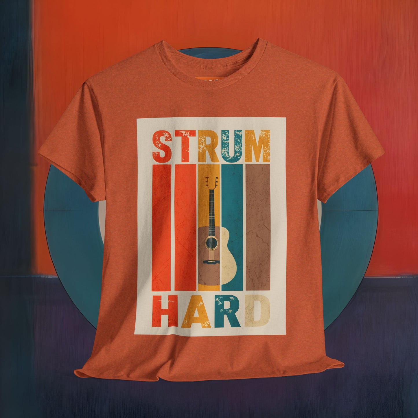 Strum Hard Unisex Heavy Cotton Tee - Music Lover's Graphic T-Shirt