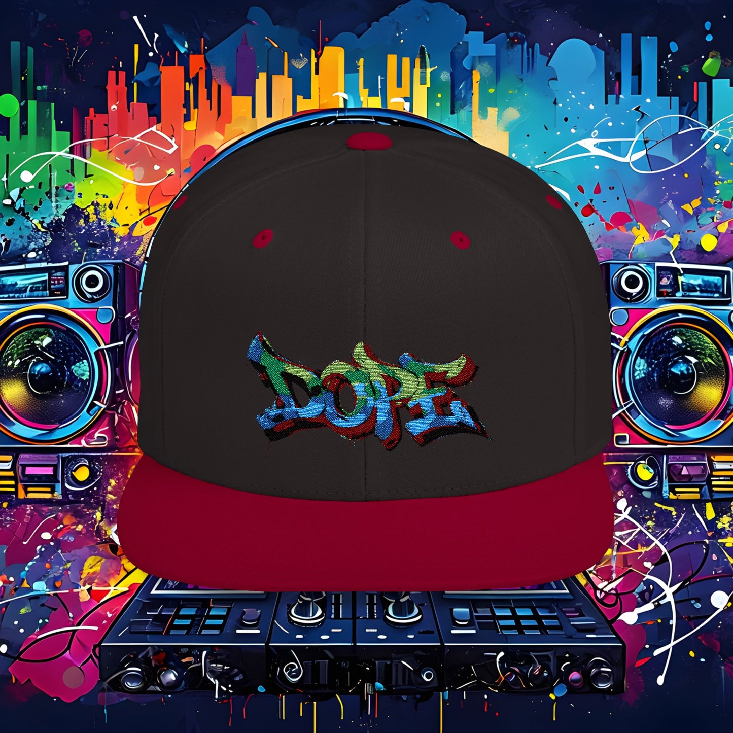 DOPE Graffiti Flat Bill Snapback Cap for Urban Style
