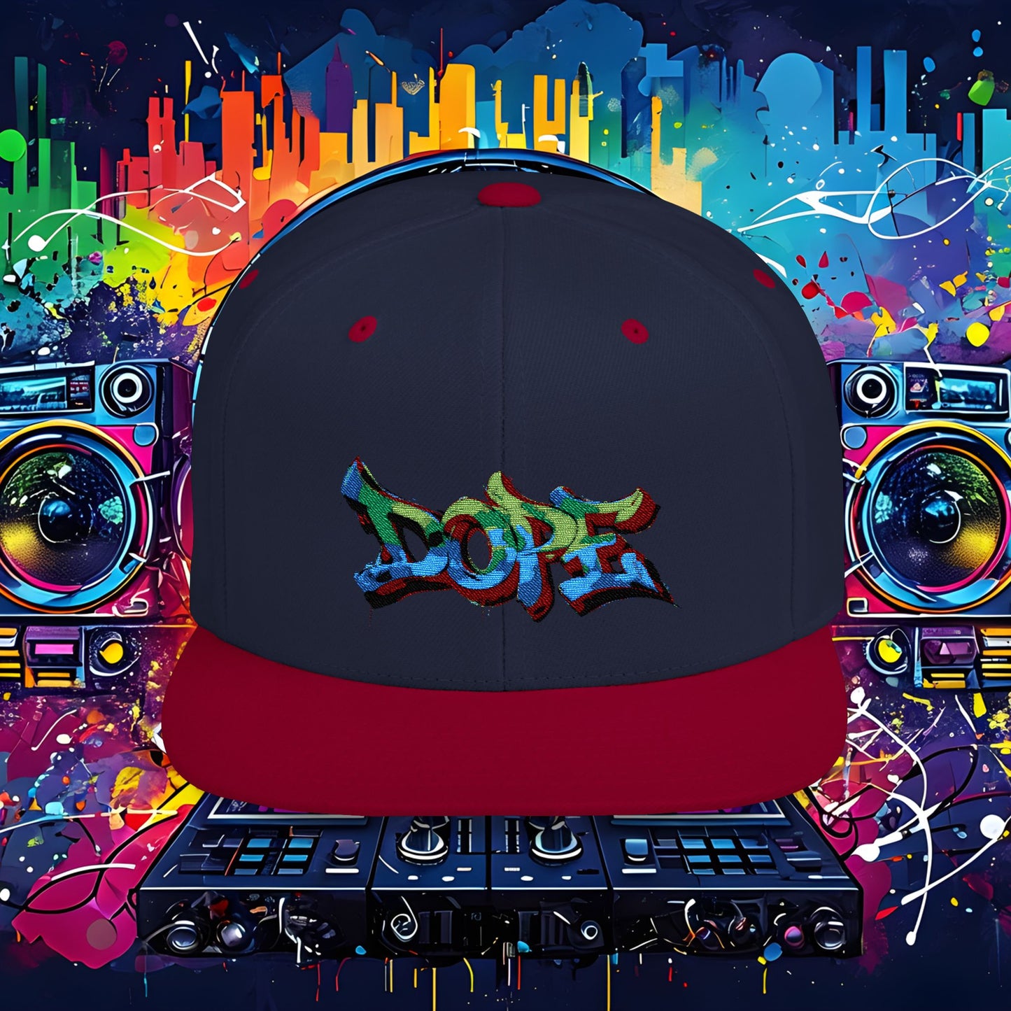 DOPE Graffiti Flat Bill Snapback Cap for Urban Style