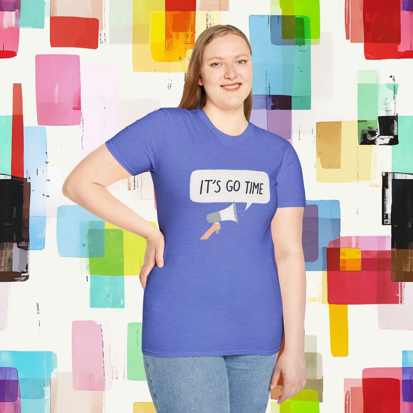 Motivational Unisex Softstyle T-Shirt – "It's Go Time" Inspiration for Everyday Empowerment