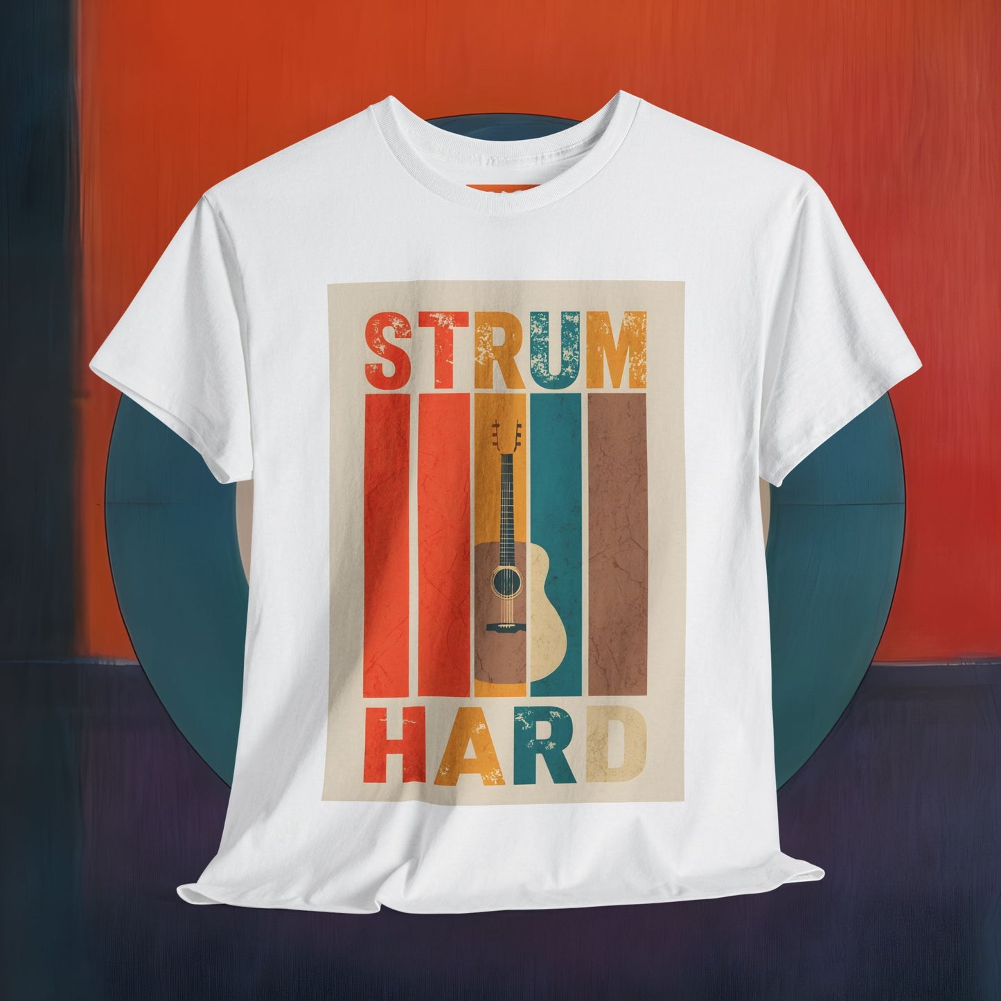 Strum Hard Unisex Heavy Cotton Tee - Music Lover's Graphic T-Shirt