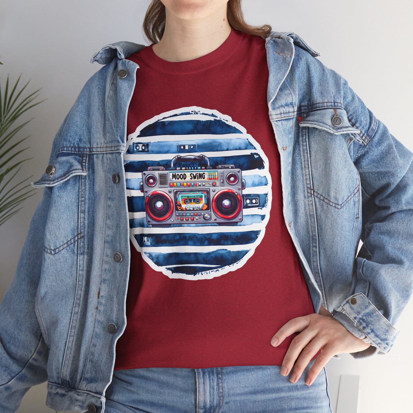 Retro Boombox Unisex Heavy Cotton Tee - Perfect for Music Lovers