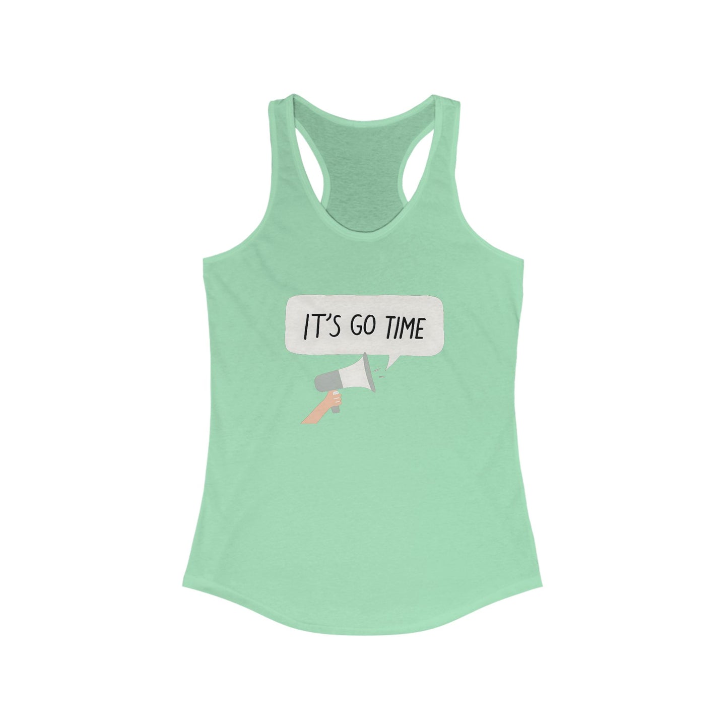 Fun Motivational Women's Racerback Tank - "It's Go Time" Fitness Top