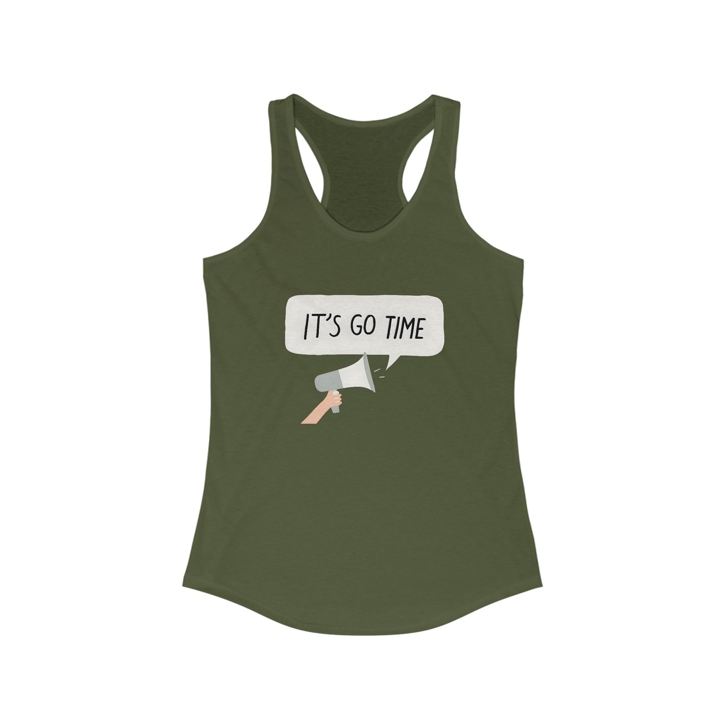 Fun Motivational Women's Racerback Tank - "It's Go Time" Fitness Top
