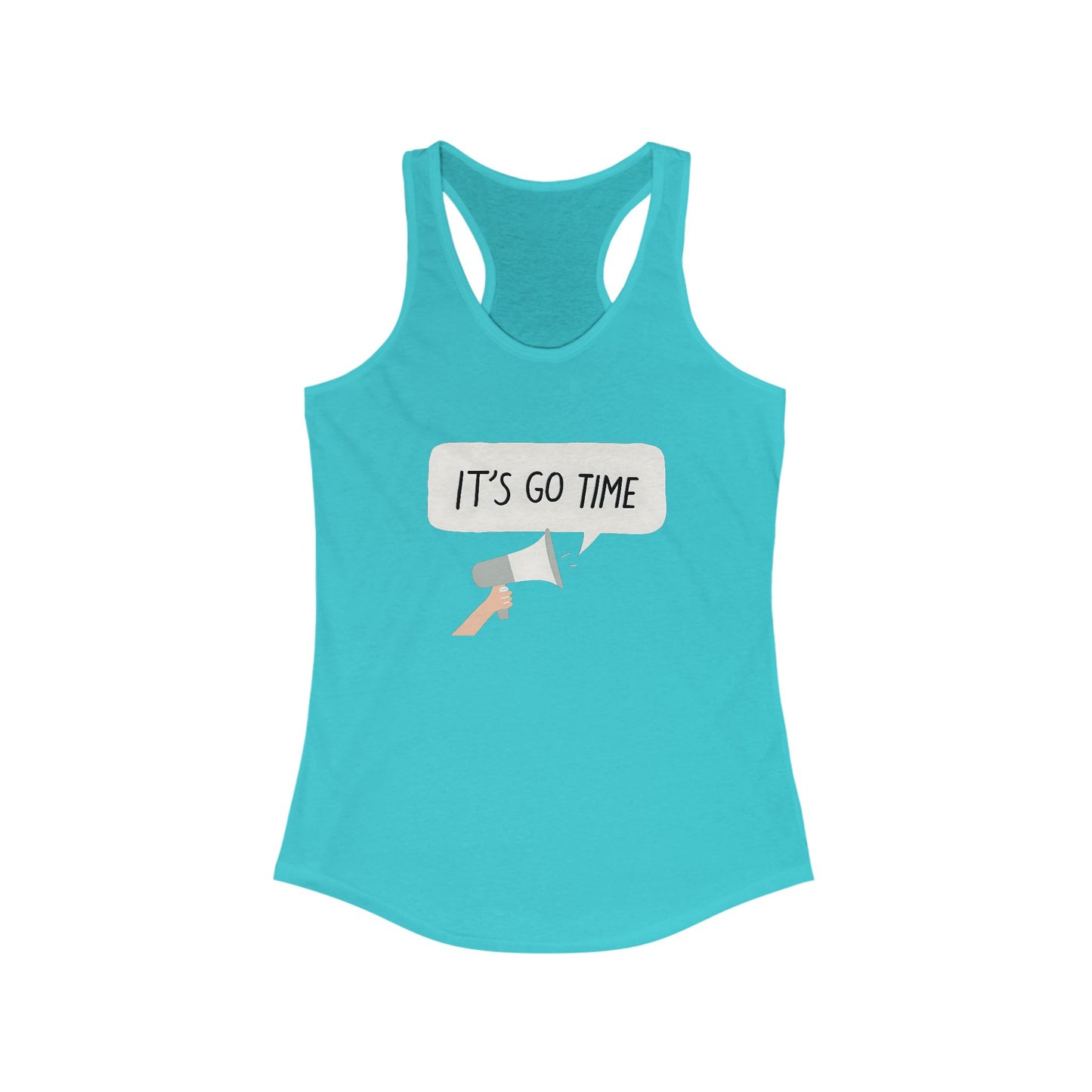 Fun Motivational Women's Racerback Tank - "It's Go Time" Fitness Top