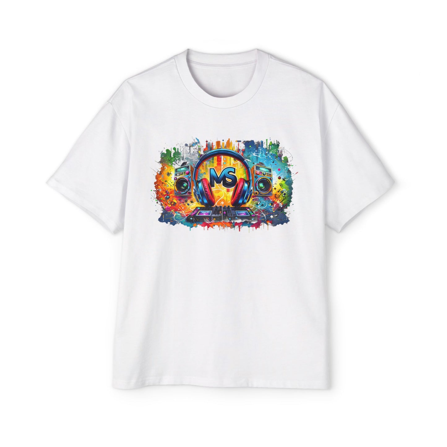 Colorful DJ Music Oversized Tee for Music Lovers