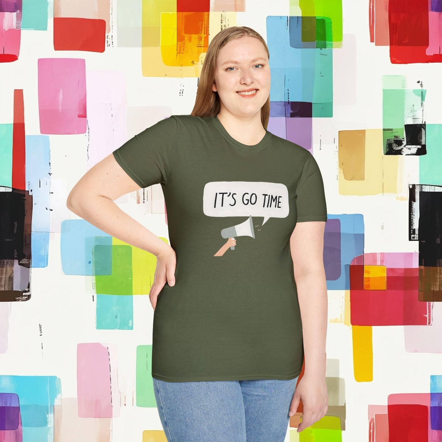 Motivational Unisex Softstyle T-Shirt – "It's Go Time" Inspiration for Everyday Empowerment